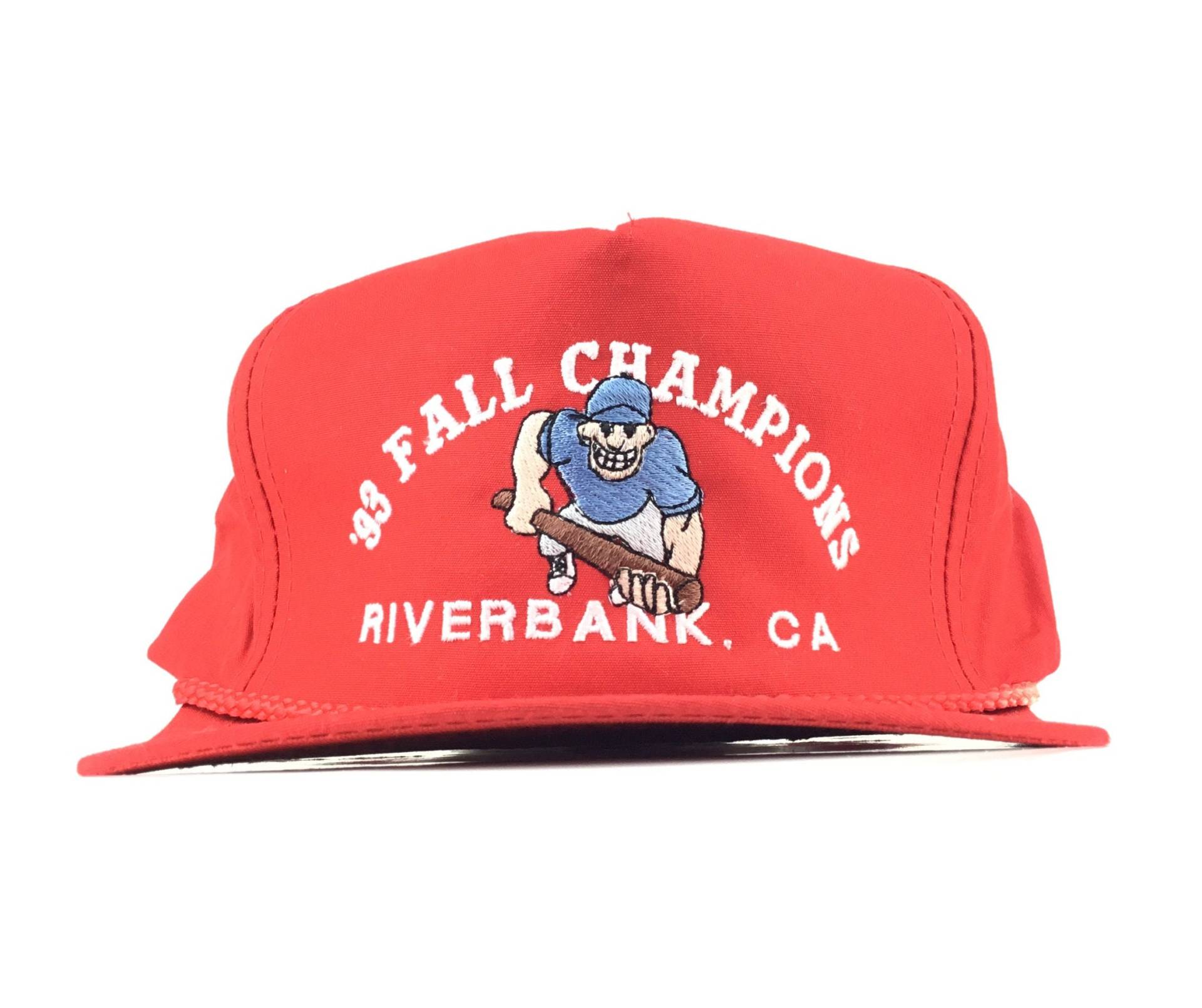 Vintage 1993 Fall Champions Riverbank Ca California Red Baseball Cap Hat Snapback Mens Size Cotton Poly Blend von arm90210