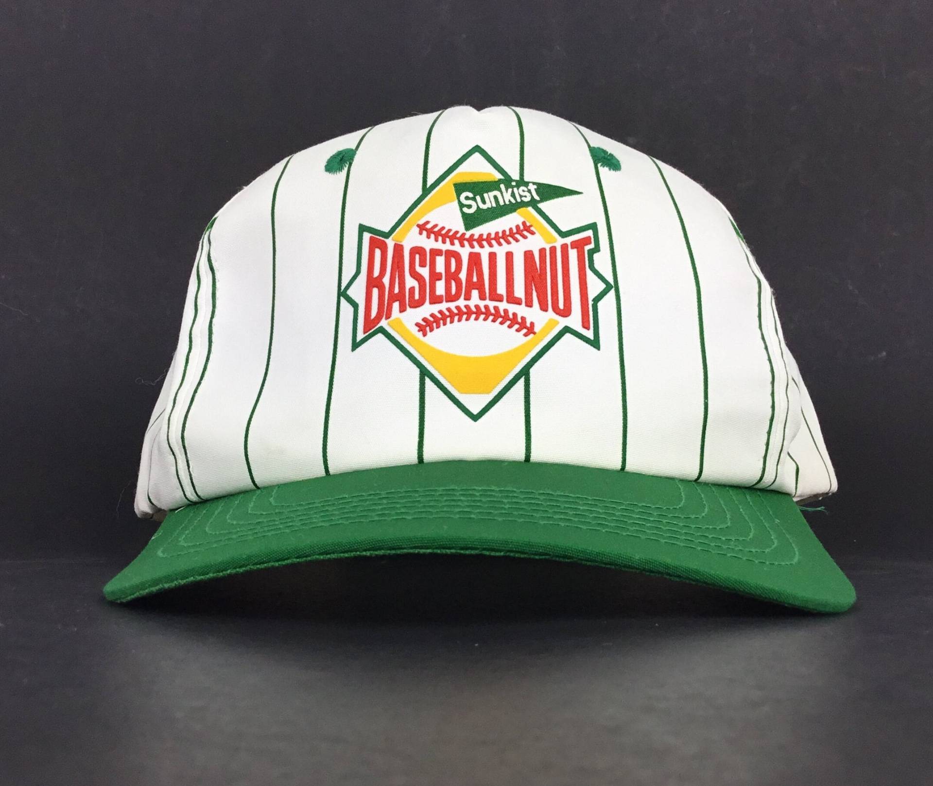 Vintage 90Er Sunkist Baseball Nut California Pistazien Pinstripe Cap Hat Snapback Mens Size Cotton von arm90210