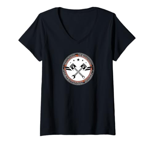 Damen Manual Gearbox Preservation Society - we do it manually! T-Shirt mit V-Ausschnitt von arma-design