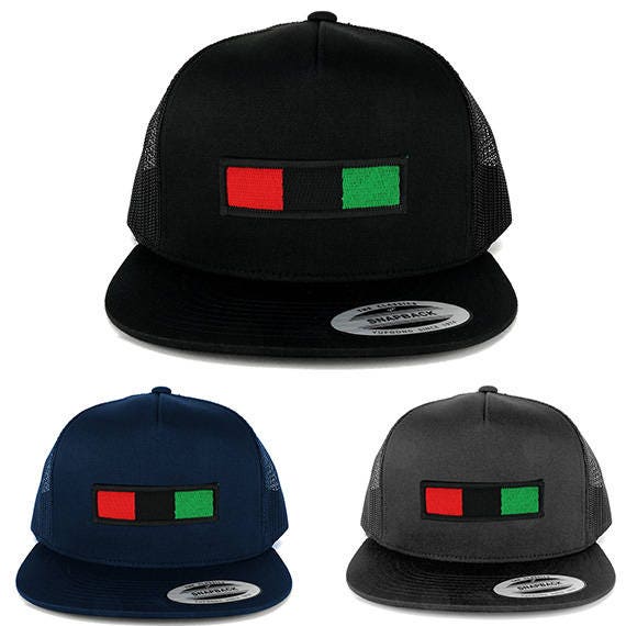 5 Panel Afrika Rot Schwarz Grün Bestickt Eisen Auf Patch Flache Bill Mesh Snapback | 6006-Afrika-30 von armycrew