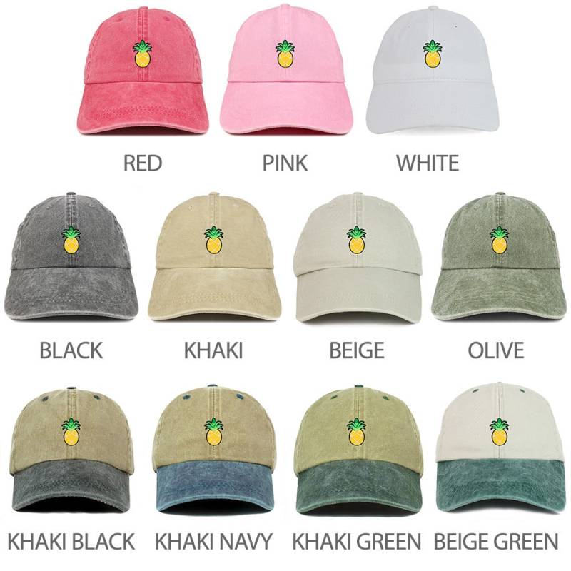 Ananas Bestickt Patch Unstrukturierte Baumwolle Gewaschen Baseball-Cap von armycrew