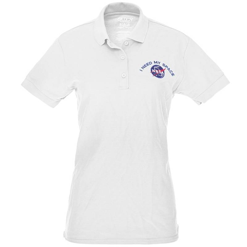 Damen Ich Need My Space Nasa Fleischball Bestickt Poly Jersey Polo Shirt - Multi Color/Sizes von armycrew