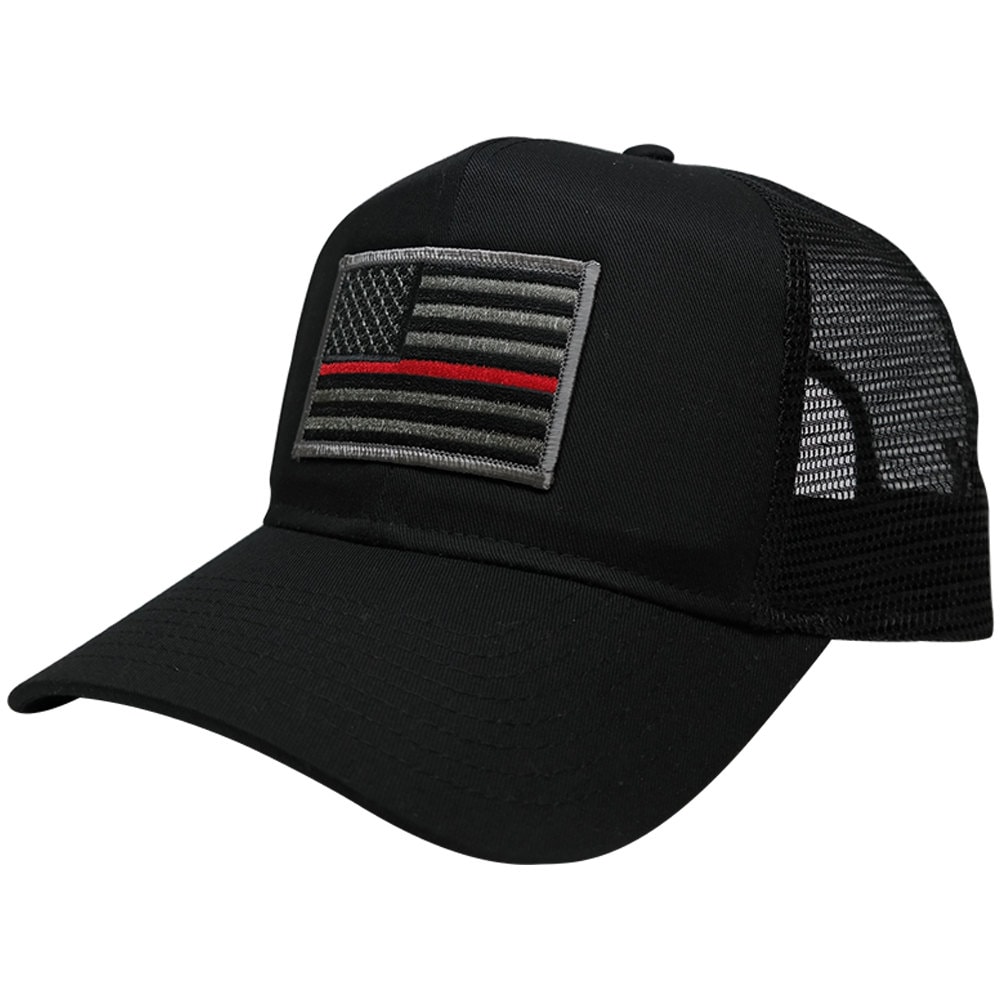Dünne Rote Linie Feuerwehr Ems Flagge Bestickt Patch Trucker Baseball Cap Dünne Rote Linie Feuerwehr Ems Flagge Bestickt Patch Trucker Baseball Cap von armycrew
