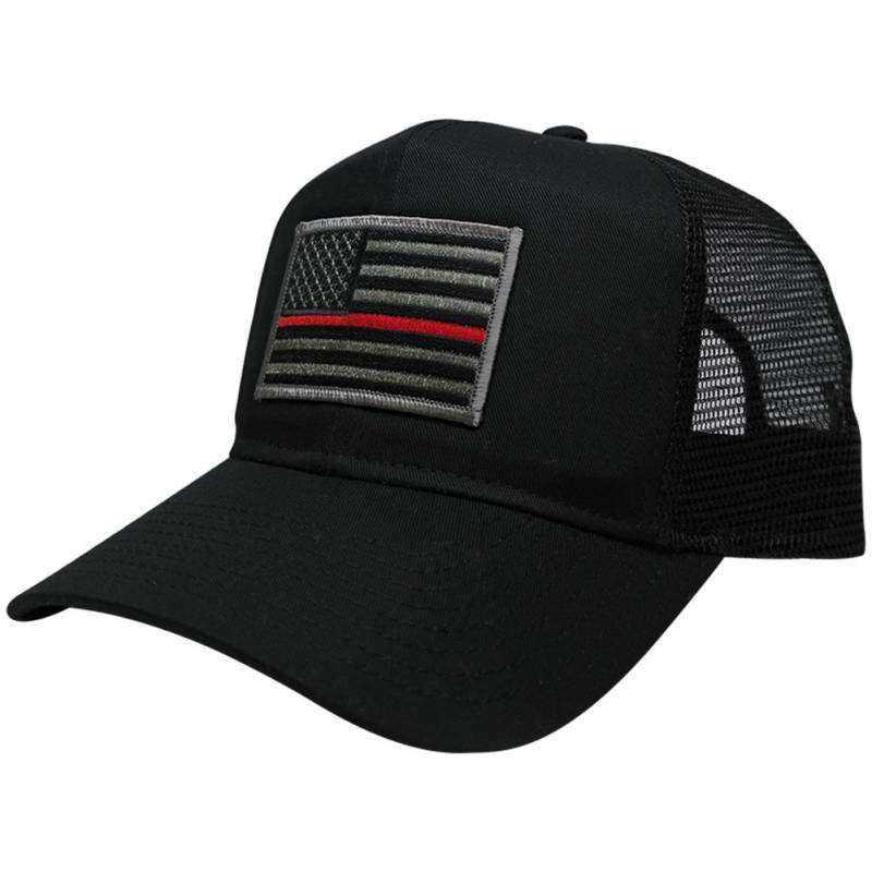 Dünne Rote Linie Feuerwehr Ems Flagge Bestickt Patch Trucker Baseball Cap von armycrew