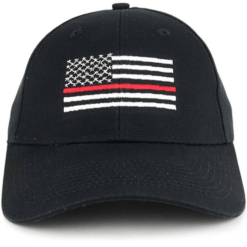Feuerwehr Dünne Rote Linie Flagge Bestickt Baumwolle Baseball Cap | Sflcff-Blk von armycrew