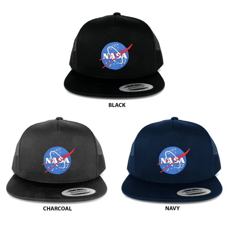 Flexfit 5 Panel Nasa Kleine Insignien Raum Bestickt Patch Snapback Mesh Cap | 6006-Insignia-Sm von armycrew