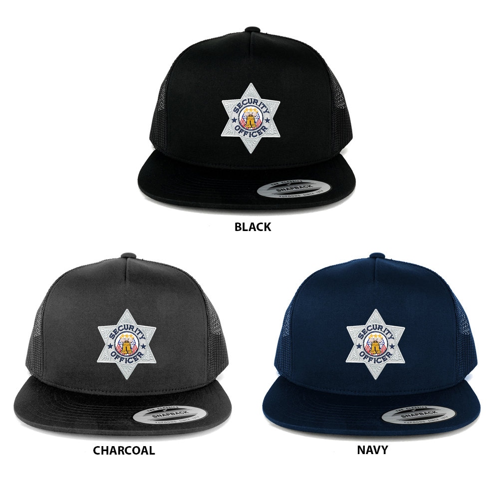 Flexfit 5 Panel Security Officer Silber Bestickt Eisen Auf Patch Snapback Mesh Cap | 6006-Fce103 Flexfit 5 Panel Security Officer Silber Bestickt Eisen Auf Patch Snapback Mesh Cap | 6006-Fce103 von armycrew