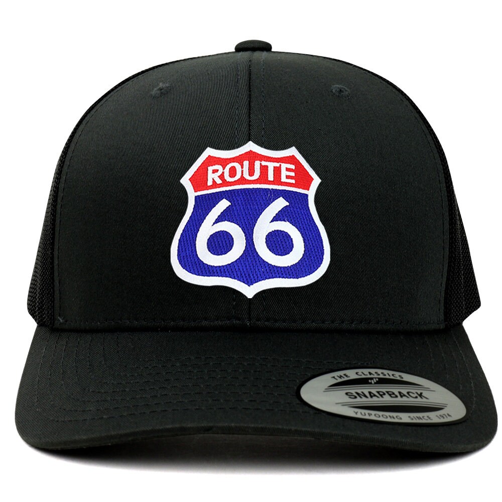 Flexfit Route 66 Blau Rot Patch Retro Fit Trucker Mesh Cap | 6606-R66-Br Flexfit Route 66 Blau Rot Patch Retro Fit Trucker Mesh Cap | 6606-R66-Br von armycrew