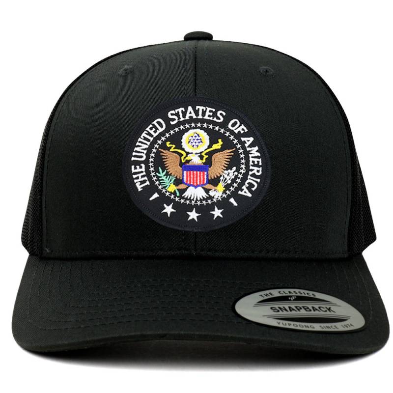 Flexfit Usa Emblem Schwarz Weiß Patch Retro Fit Trucker Mesh Cap | 6606-Us-Bw von armycrew