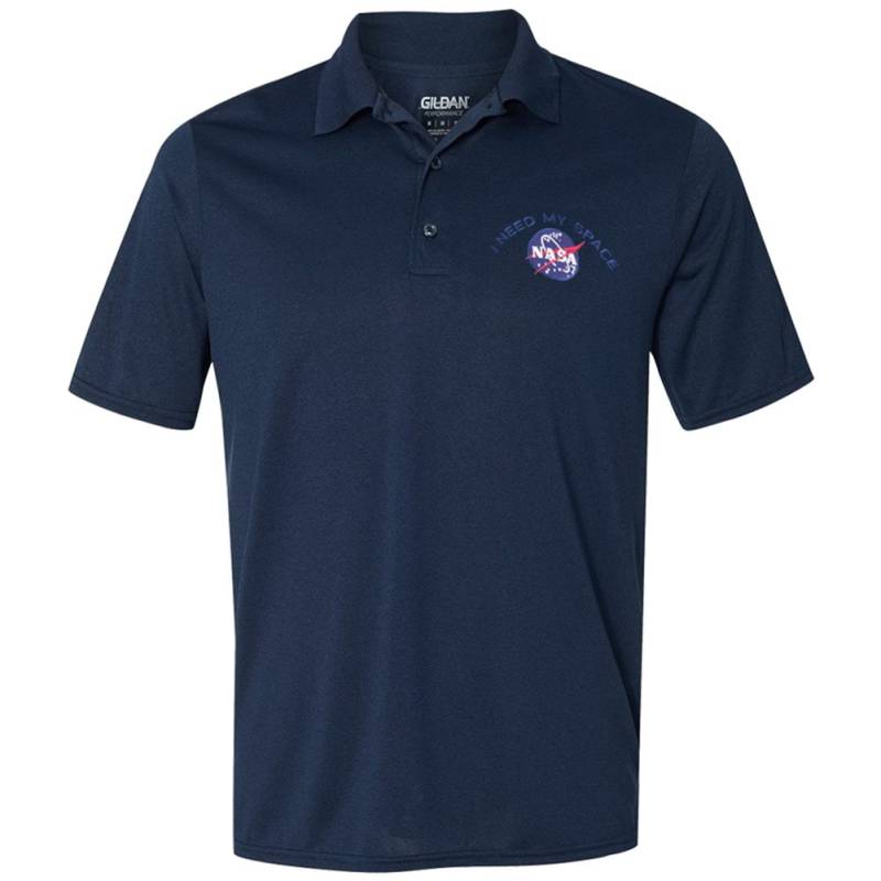 Herren Nasa Ich Need My Space Fleischball Bestickt Poly Jersey Sport Shirt - Multi Farbe/Größen von armycrew