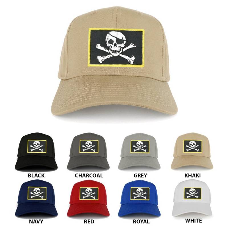 Jolly Rogers Military Skull Bestickt Eisen Auf Patch Verstellbare Baseball-Cap | 27-079-Pm507 von armycrew