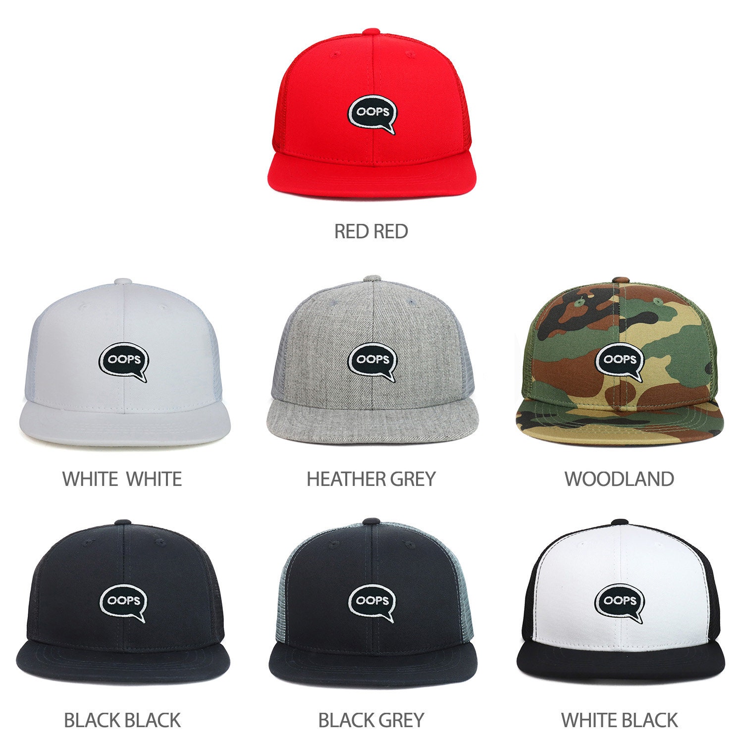 Jugend Kind Oops Patch Flache Bill Mesh Zurück Snapback Trucker Cap Jugend Kind Oops Patch Flache Bill Mesh Zurück Snapback Trucker Cap von armycrew