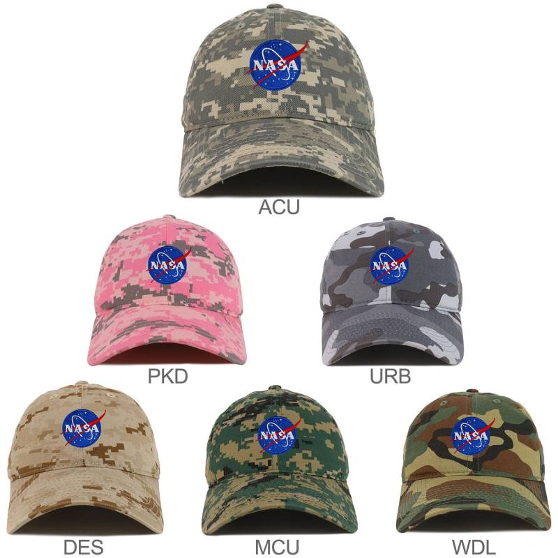 Kleine Nasa Insignia Logo Patch Camo Weiche Krone Baumwolle Baseball Cap von armycrew