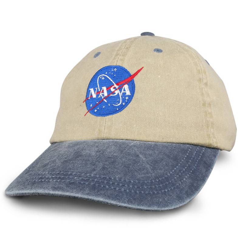 Nasa Insignia Bestickte 2-Ton Pigmentgefärbte Baumwollmütze - Khaki Mütze von armycrew