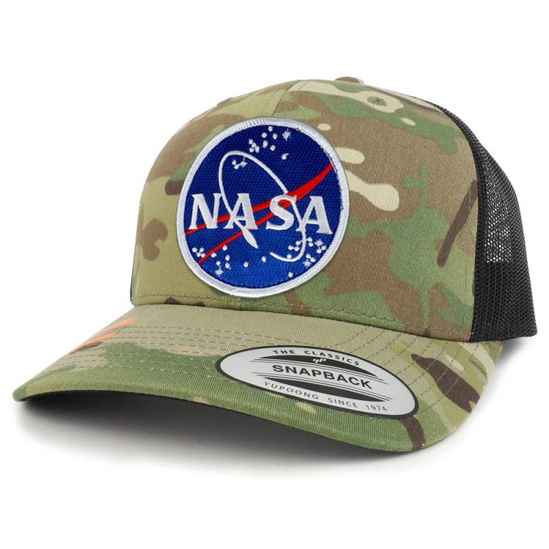 Nasa Meatball Patch Camouflage Strukturierttrucker Mesh Baseball Cap | Flex-6606Mc-Metaball von armycrew