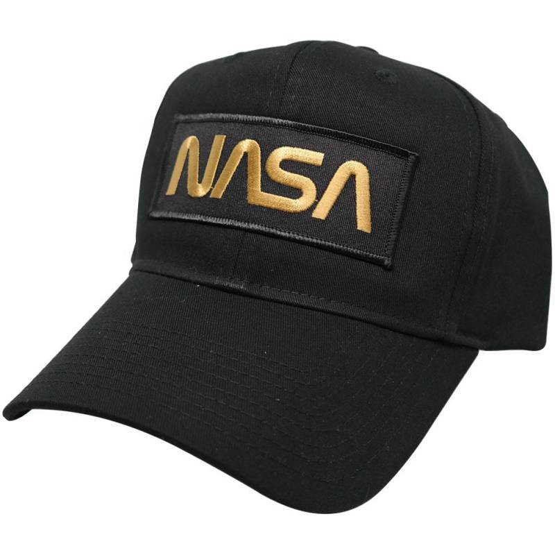 Nasa Worm Text Bestickt Patch Baseball Cap - Gold Schwarz von armycrew