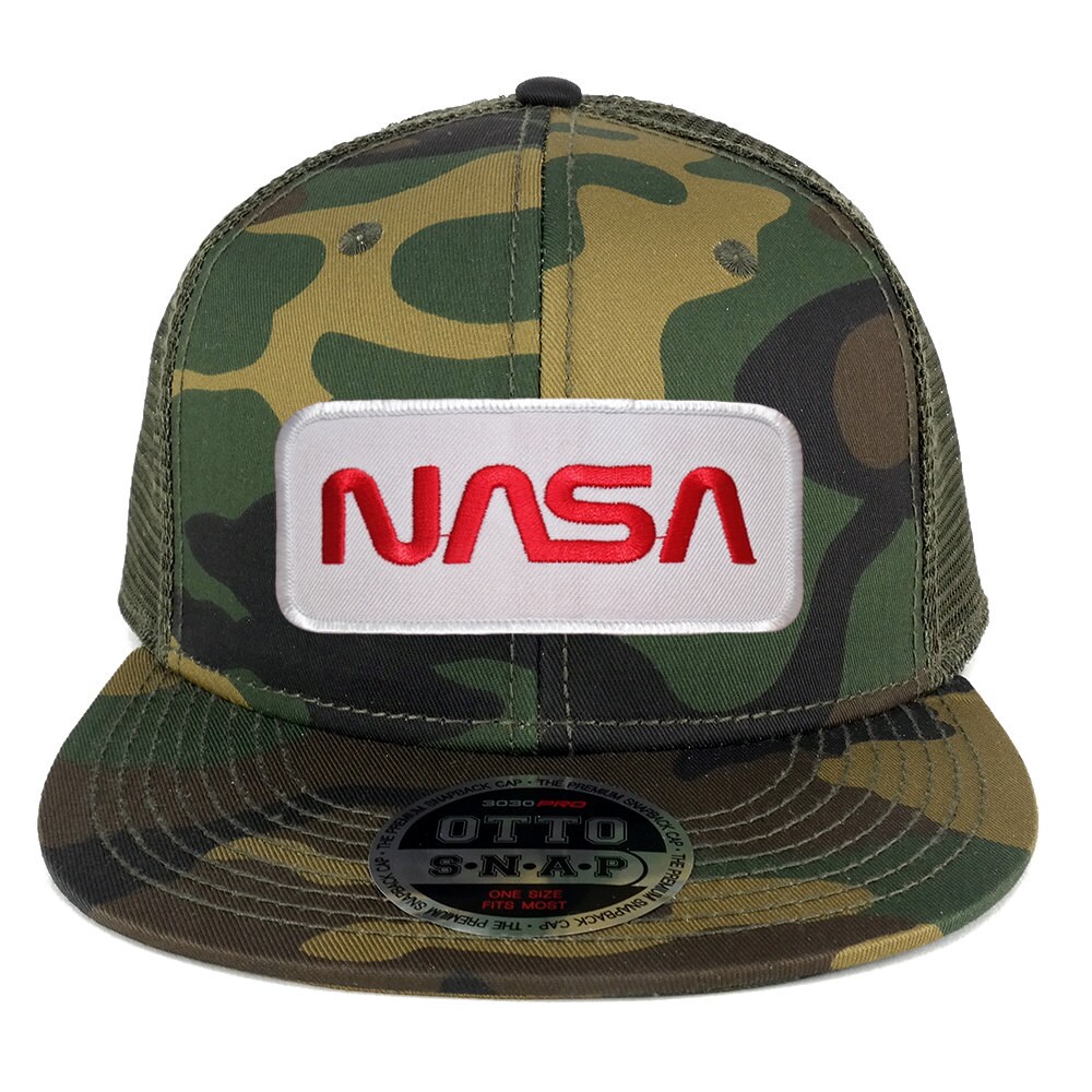 Nasa Wurm Rot Text Bestickt Patch Snapback Camo Trucker Mesh Cap | 153-1120-Pm303 Nasa Wurm Rot Text Bestickt Patch Snapback Camo Trucker Mesh Cap | 153-1120-Pm303 von armycrew