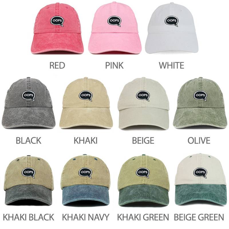 Oops Bestickt Patch Unstrukturierte Baumwolle Gewaschen Baseball-Cap von armycrew