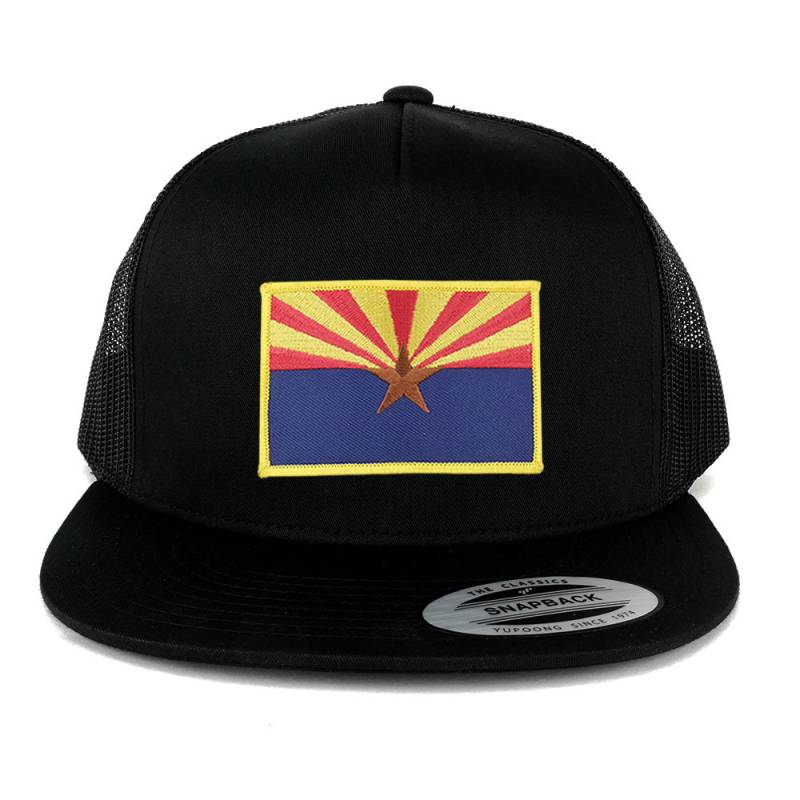 Oversize Xxl Arizona State Flagge Patch 5 Panel Flatbill Snapback Mesh Cap von armycrew