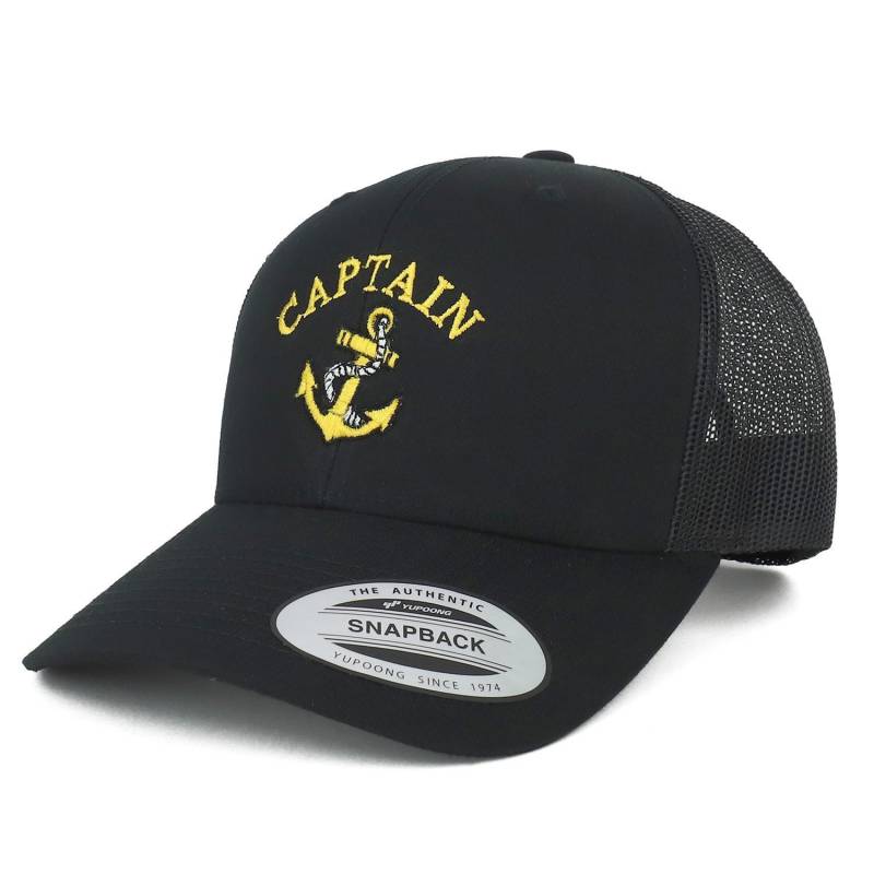 Oversize Xxl Captain Anker Logo Bestickt Retro Trucker Mesh Cap von armycrew