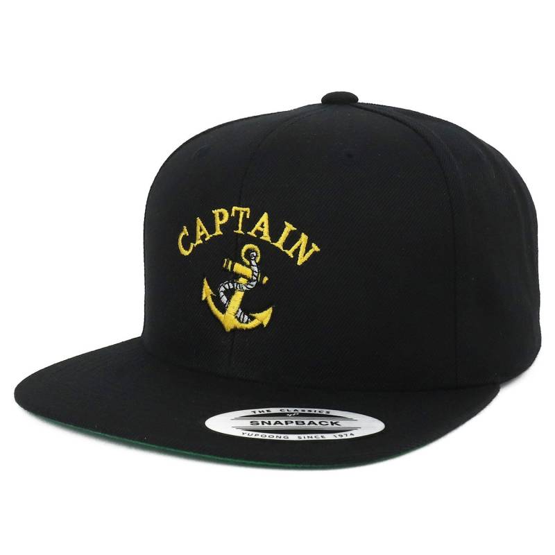 Oversize Xxl Captain Anker Logo Bestickt Strukturierte Flatbill Snapback Cap von armycrew