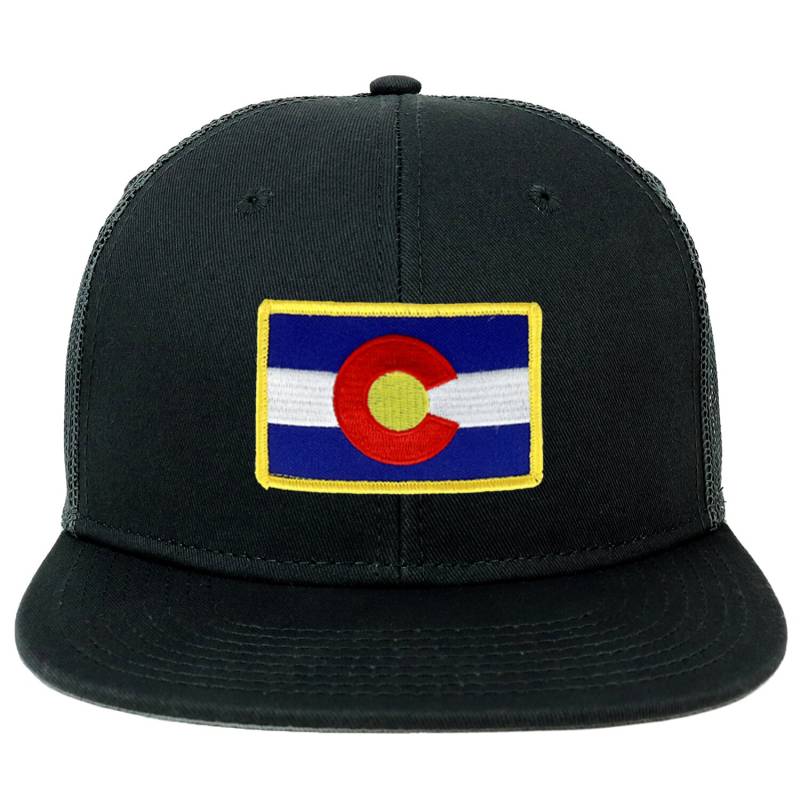Oversize Xxl Colorado State Flagge Patch Flatbill Mesh Snapback Cap von armycrew