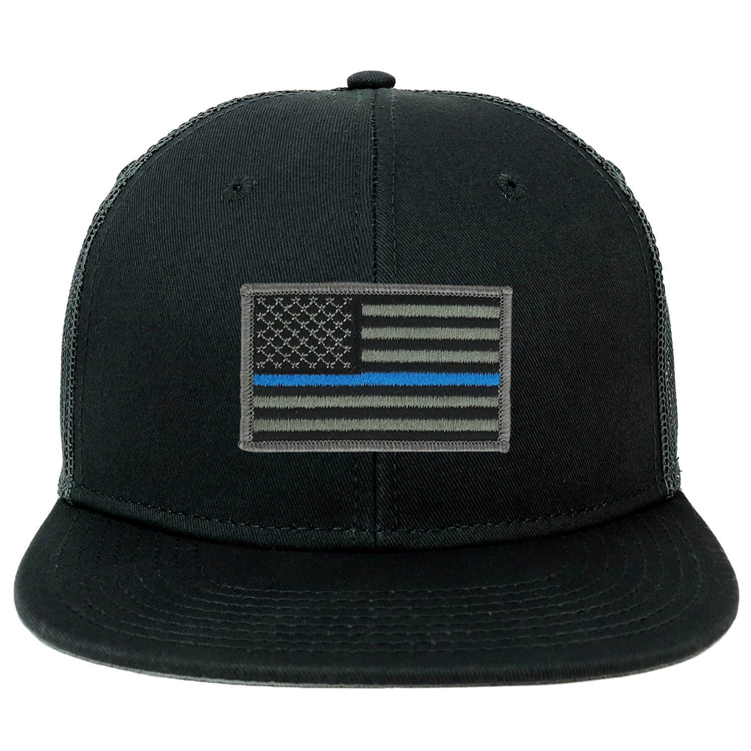Oversize Xxl Dünne Blaue Linie Usa Flagge Patch Flatbill Mesh Snapback Cap Oversize Xxl Dünne Blaue Linie Usa Flagge Patch Flatbill Mesh Snapback Cap von armycrew
