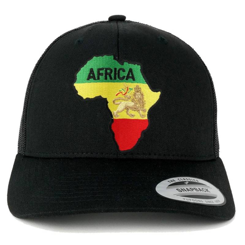 Oversize Xxl Rgy Afrika Karte Und Rasta Lion Patch Retro Trucker Mesh Cap von armycrew