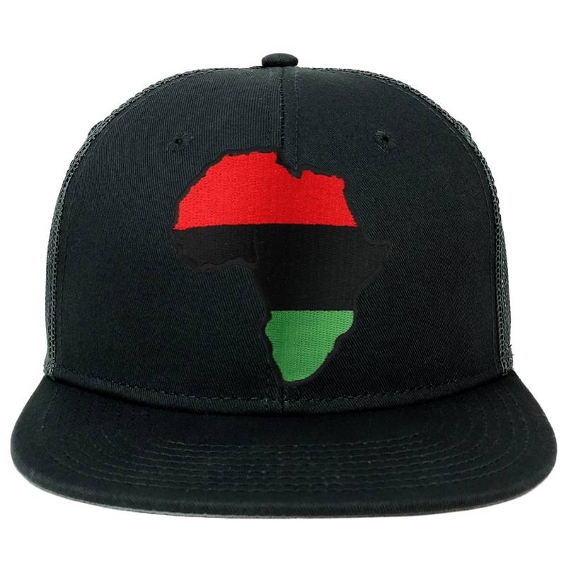 Oversize Xxl Rot Schwarz Grün Afrika Karte Patch Flatbill Mesh Snapback Cap von armycrew
