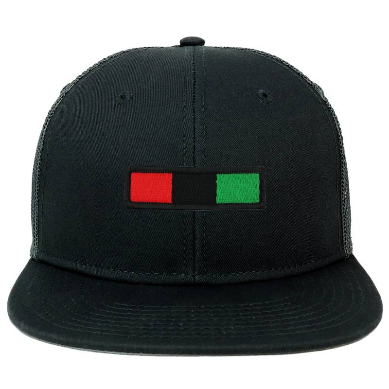 Oversize Xxl Rot Schwarz Grün Bar Patch Flatbill Mesh Snapback Cap von armycrew