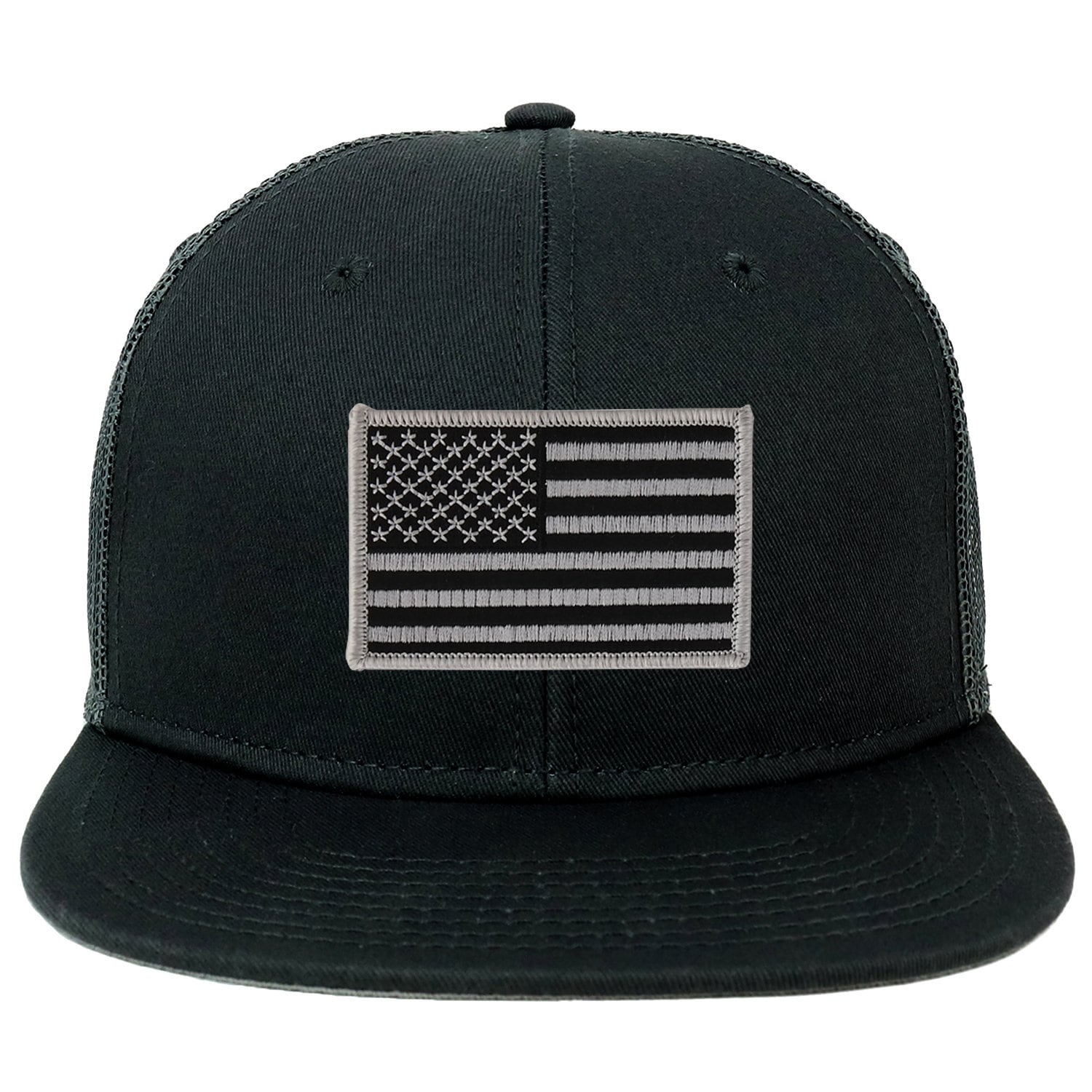 Oversize Xxl Schwarz Grau Usa Flagge Patch Flatbill Mesh Snapback Cap Oversize Xxl Schwarz Grau Usa Flagge Patch Flatbill Mesh Snapback Cap von armycrew