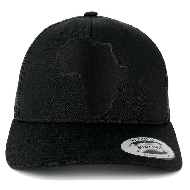 Oversize Xxl Solid Black Africa Karte Patch Retro Trucker Mesh Cap von armycrew