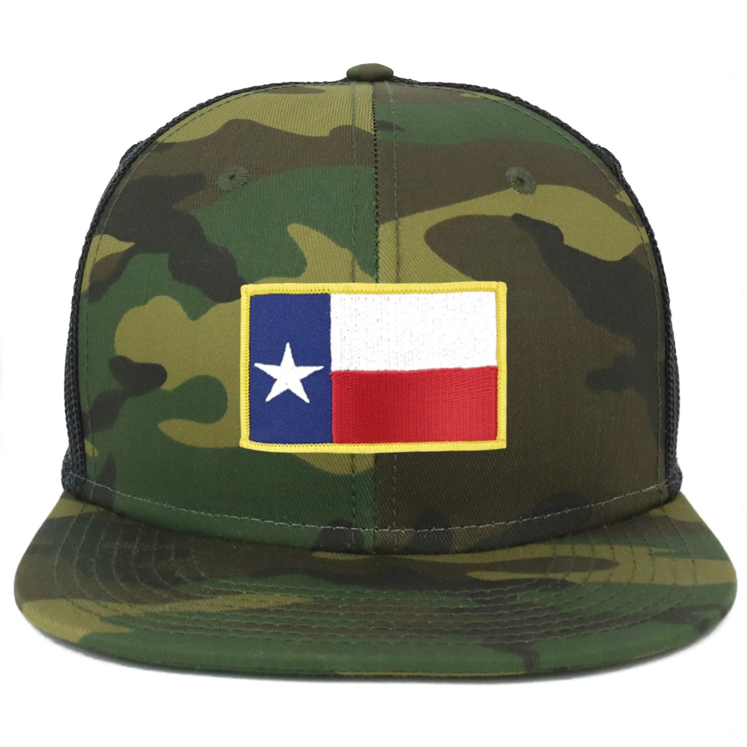 Oversize Xxl Texas State Flag Patch Camouflage Flatbill Mesh Snapback Cap Oversize Xxl Texas State Flag Patch Camouflage Flatbill Mesh Snapback Cap von armycrew