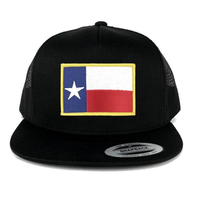Oversize Xxl Texas State Flagge Patch 5 Panel Flatbill Snapback Mesh Cap von armycrew
