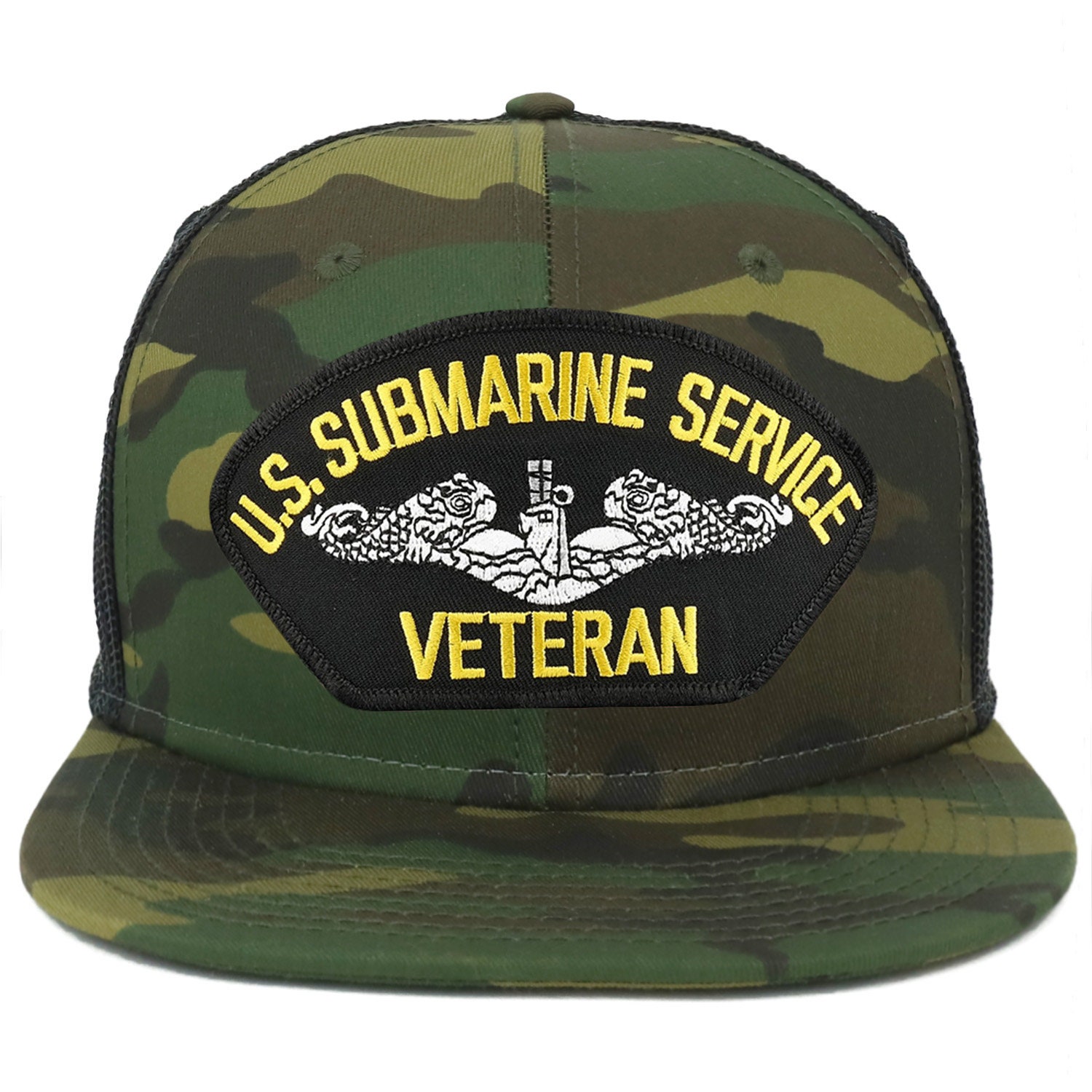Oversize Xxl Us U-Boot Veteran Große Patch Camouflage Flatbill Mesh Snapback Cap Oversize Xxl Us U-Boot Veteran Große Patch Camouflage Flatbill Mesh Snapback Cap von armycrew