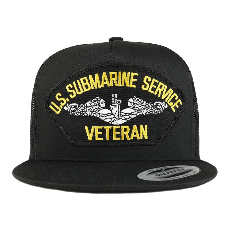 Oversize Xxl Us U-Boot Veteran Großen Patch 5 Panel Flatbill Snapback Mesh Cap von armycrew