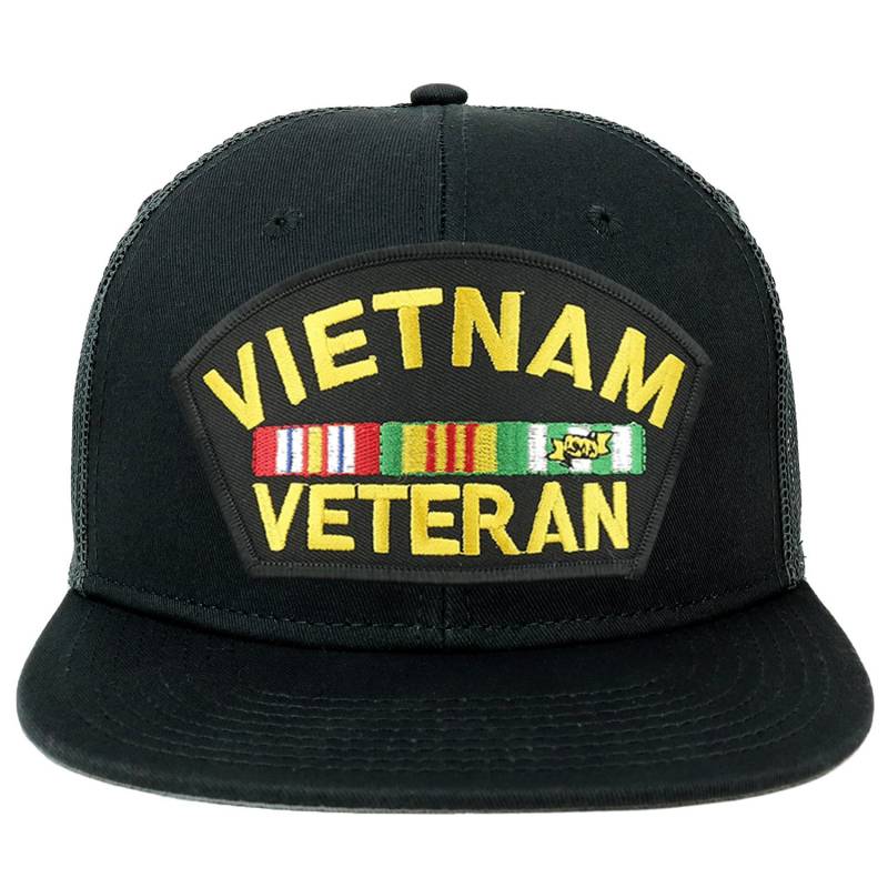 Oversize Xxl Vietnam Veteran Große Patch Flatbill Mesh Snapback Cap von armycrew