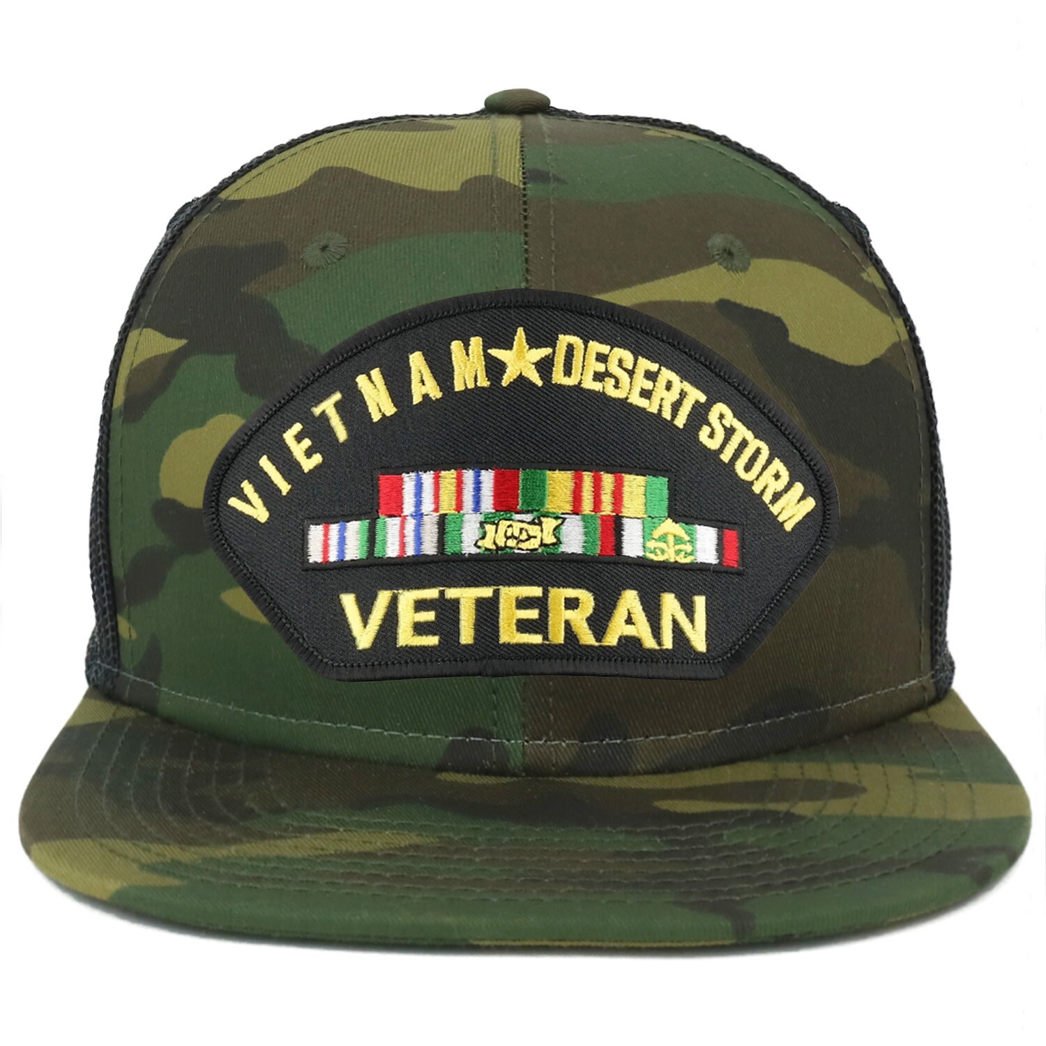 Oversize Xxl Vietnam Wüste Sturm Veteran Patch Camouflage Flatbill Mesh Snapback Cap Oversize Xxl Vietnam Wüste Sturm Veteran Patch Camouflage Flatbill Mesh Snapback Cap von armycrew