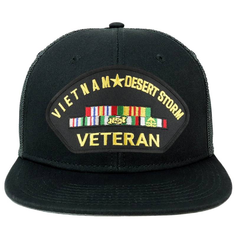 Oversize Xxl Vietnam Wüste Sturm Veteran Patch Flatbill Mesh Snapback Cap von armycrew