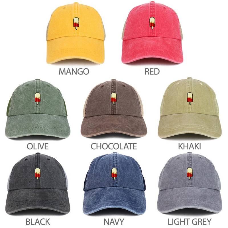 Popsicle Patch Gewaschen Pigment Gefärbt Weiche Trucker Baseball Cap von armycrew