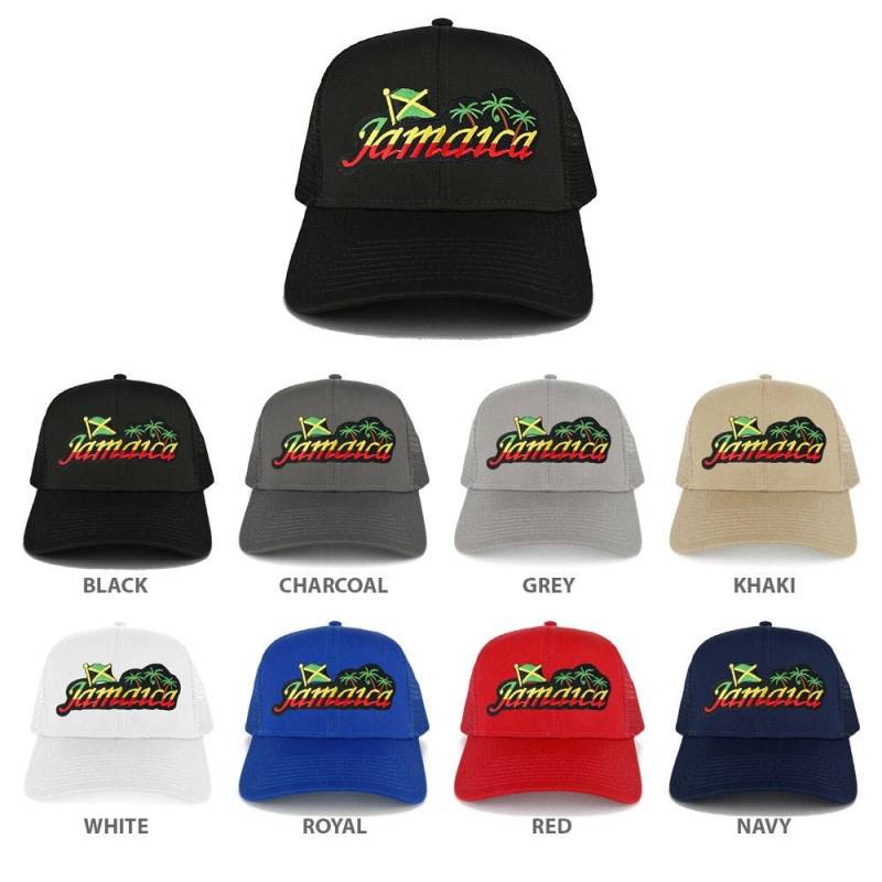 Rgy Rasta Jamaika Text Insel Palme Eisen Auf Patch Verstellbartrucker Cap | 30-287-Jam-Island von armycrew