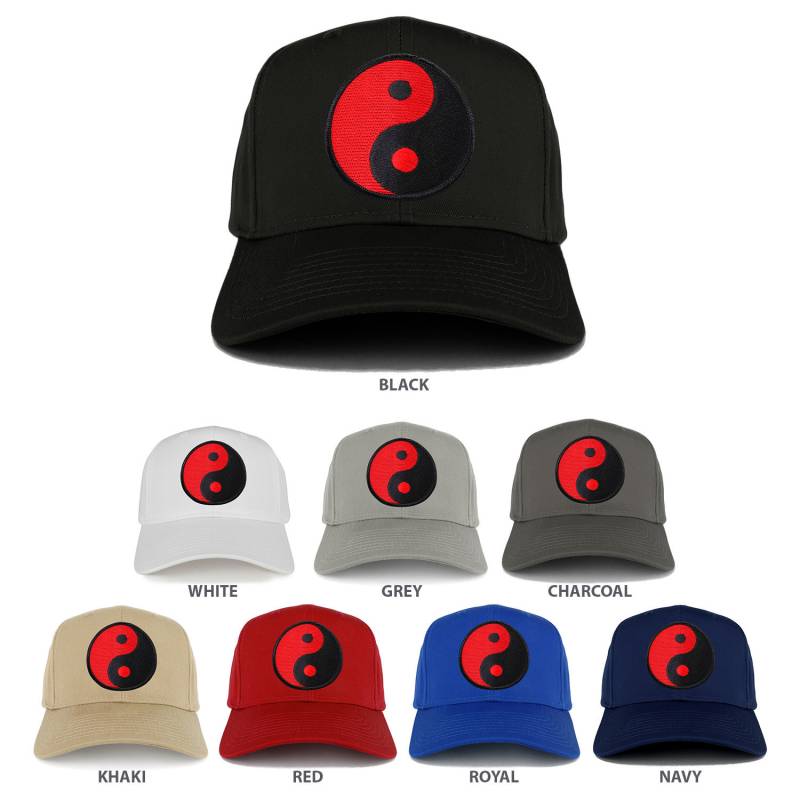 Rot Yin Yang Patch Strukturierte Baseball-Kappe | 27-079-Ryy von armycrew