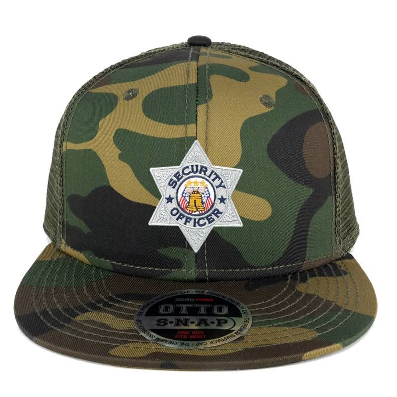 Sicherheitsoffizier Silber Bestickt Eisen Auf Patch Camo Snapback Mesh Trucker Cap | 153-1120-Fce-103 von armycrew