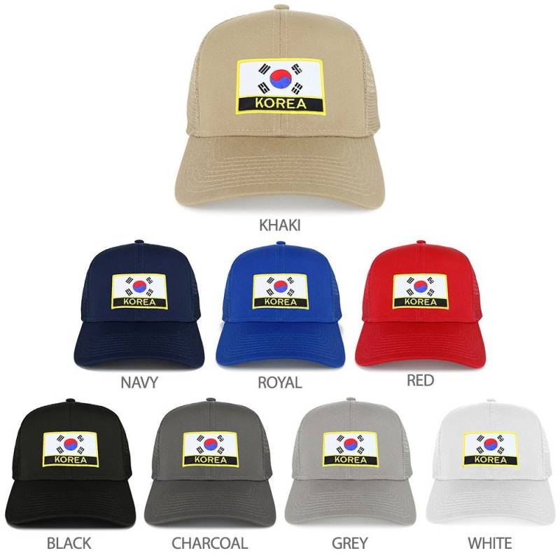 Südkorea Flagge Patch Strukturierte Trucker Mesh Cap von armycrew