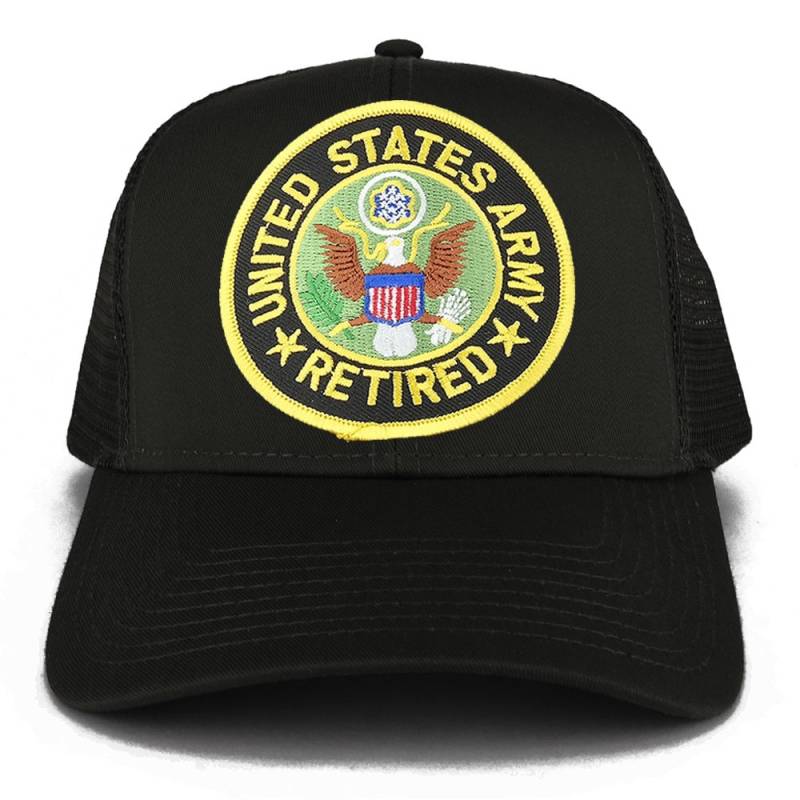 United States Army Retired Circle Eisen Auf Patch Verstellbartrucker Cap | 30-287-Pm260 von armycrew