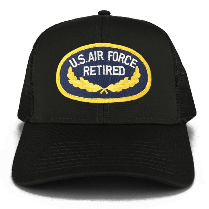 Us Air Force Retired Oval Leaf Military Iron Auf Patch Verstellbare Mesh Trucker Cap | 30-287-Pm106 von armycrew