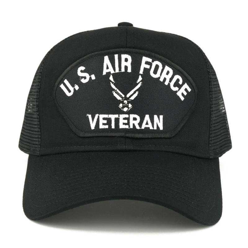 Us Air Force Veteran Wings Große Bestickte Eisen Auf Patch Verstellbare Mesh Trucker Cap | 30-287-Pml125-Usaf-Wings von armycrew