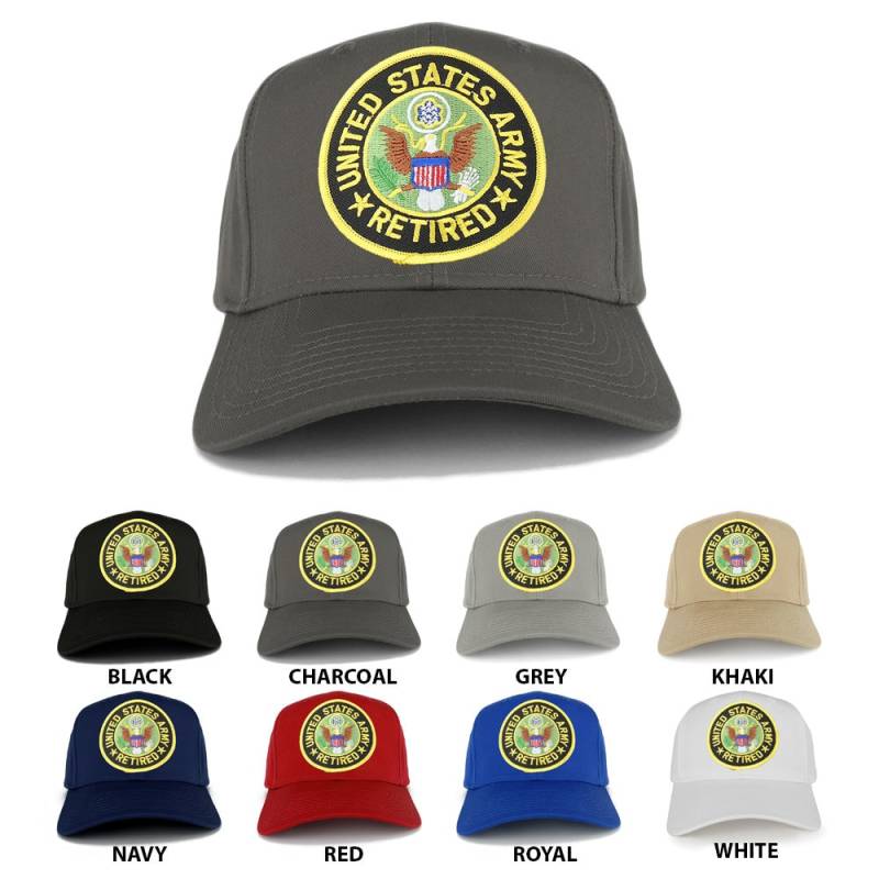 Us Army Retired Aufnäher Gestickt Kreis Bügelbild Cap Verstellbar 27-079-Pm260 von armycrew