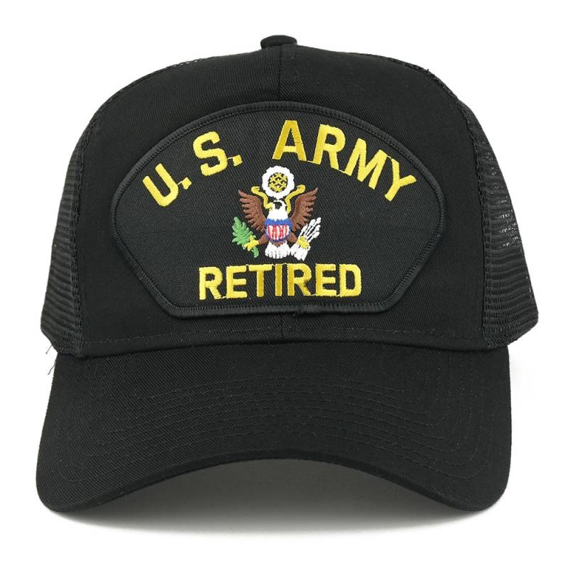 Us Army Ruhestand Große Bestickte Eisen Auf Patch Verstellbare Mesh Trucker Cap | 30-287-Pml118-Usarmy von armycrew