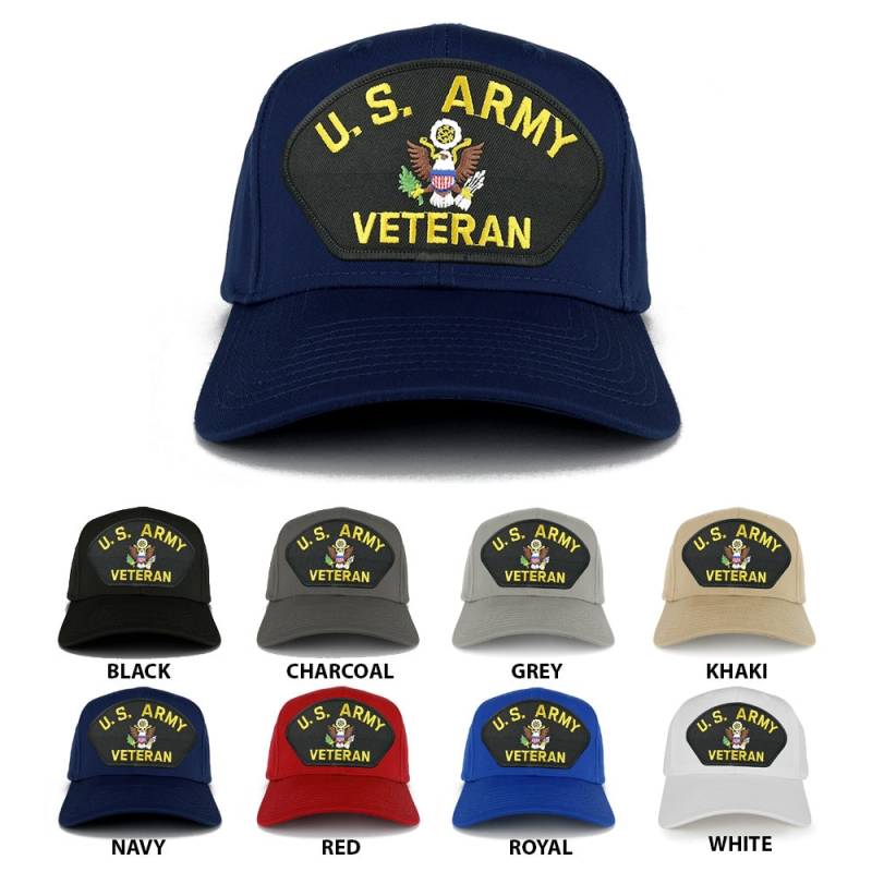 Us Army Veteran Große Bestickte Eisen Auf Patch Verstellbare Baseball-Cap | 27-079-Pml119 von armycrew